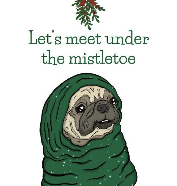 "Let's Meet Under the Mistletoe" Holiday Card