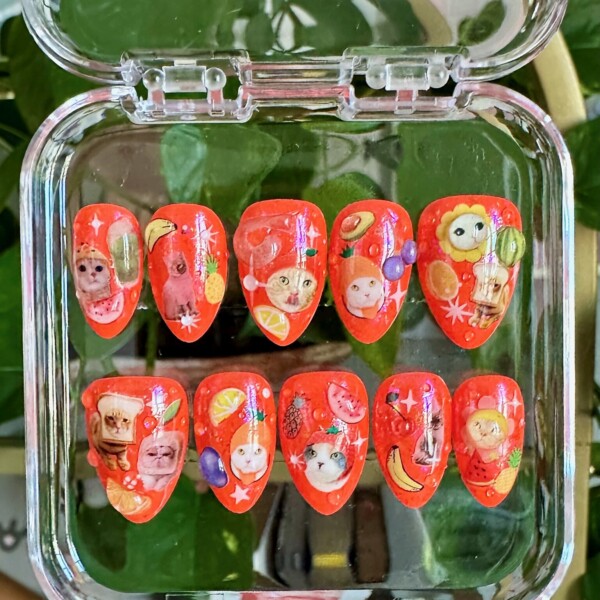 Deluxe Press-On Nails | Orange You Obsessed? (Large)